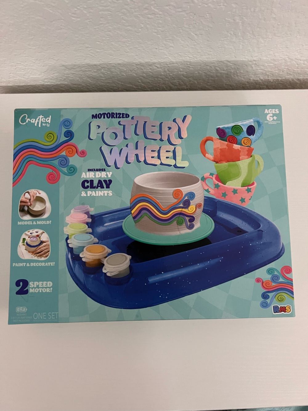 Crafted By U Motorized Pottery Wheel Kit Complete Clay Craft Set NIB